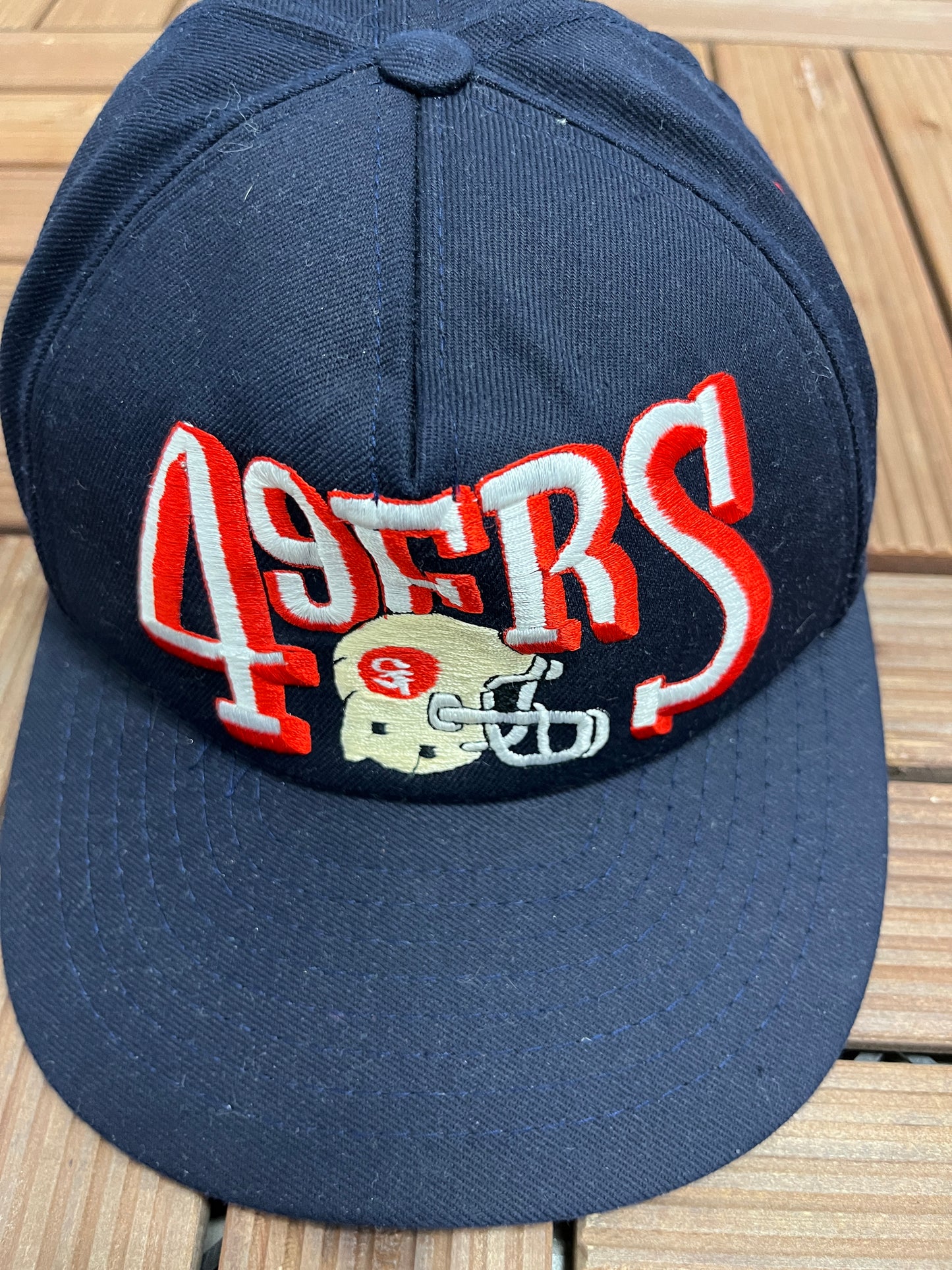 San Francisco 49ers Graphic Hat | Snap Back | Vintage 1990s NFL Football Blue Cap |