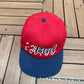 Budweiser Racing Embroidered Graphic Hat | Snap Back | Vintage 1990s Promotional Red Cap |