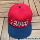 Budweiser Racing Embroidered Graphic Hat | Snap Back | Vintage 1990s Promotional Red Cap |