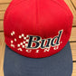 Budweiser Racing Embroidered Graphic Hat | Snap Back | Vintage 1990s Promotional Red Cap |