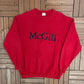 McGill Redbirds University Graphic Crewneck | Size Large | Vintage 1990s University Red Sweater |