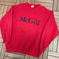 McGill Redbirds University Graphic Crewneck | Size Large | Vintage 1990s University Red Sweater |