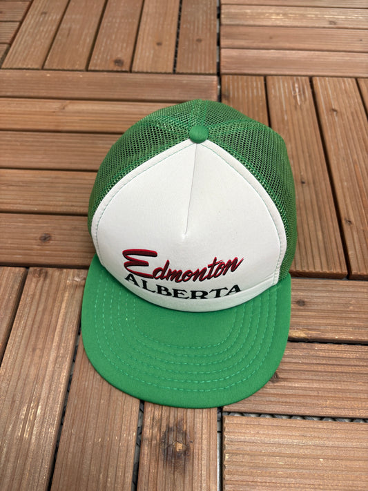 Edmonton, Alberta Graphic Hat | Snap Back | Vintage 1990s Tourist Promotional Trucker Cap |