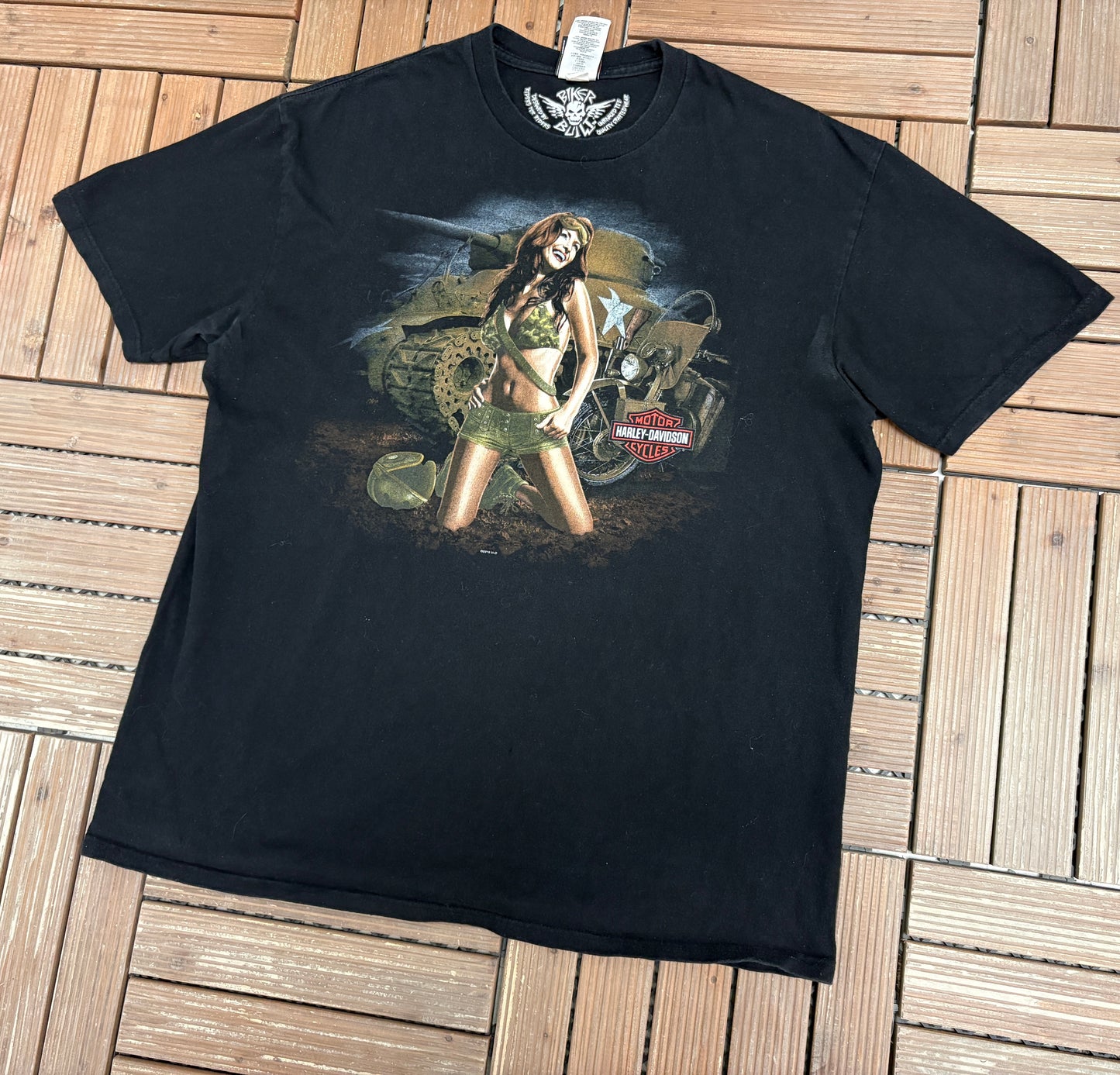Harley Davidson Mason, Ohio Graphic Tee | Size X-Large | Vintage 2000s Biker Black T-Shirt |
