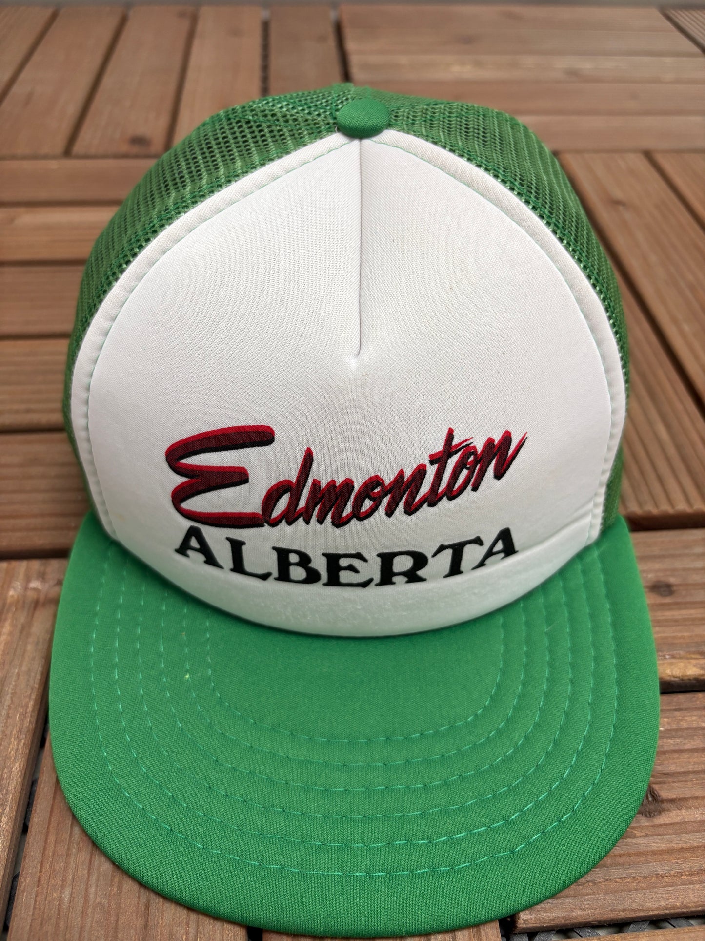 Edmonton, Alberta Graphic Hat | Snap Back | Vintage 1990s Tourist Promotional Trucker Cap |
