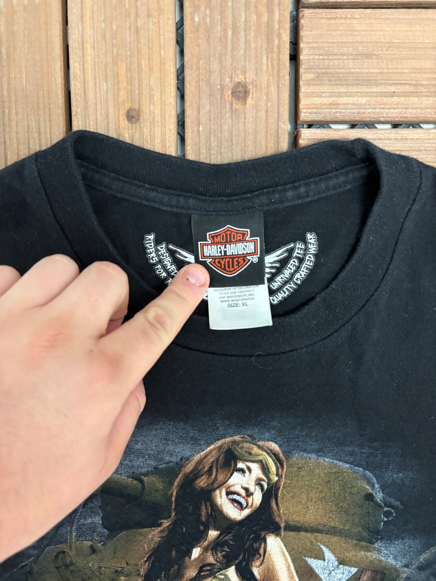 Harley Davidson Mason, Ohio Graphic Tee | Size X-Large | Vintage 2000s Biker Black T-Shirt |