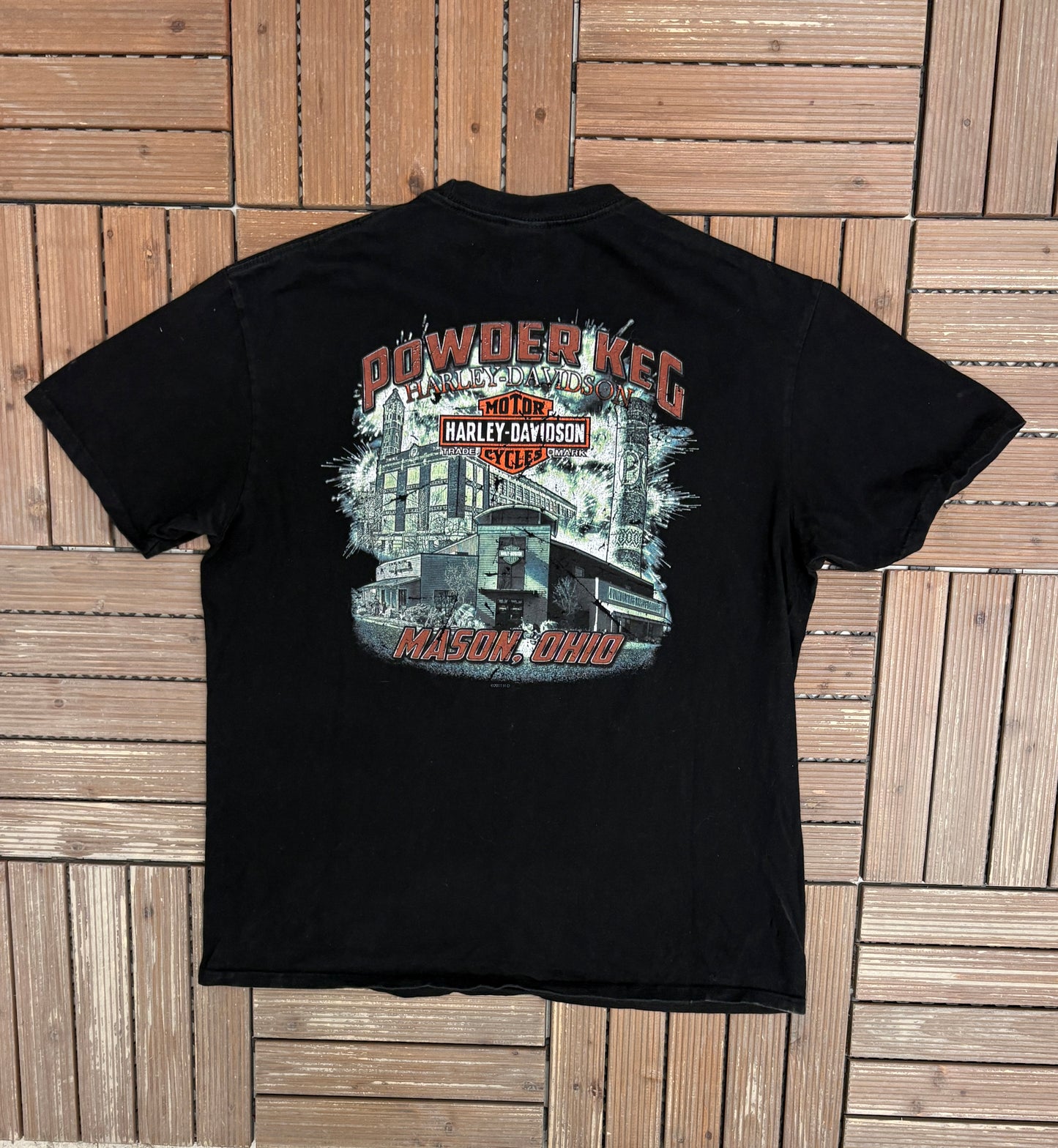 Harley Davidson Mason, Ohio Graphic Tee | Size X-Large | Vintage 2000s Biker Black T-Shirt |