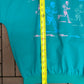 Cross Country Running Graphic Crewneck | Size Large | Vintage 1990s Teal Promotional Sweater |