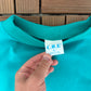 Cross Country Running Graphic Crewneck | Size Large | Vintage 1990s Teal Promotional Sweater |