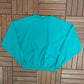 Cross Country Running Graphic Crewneck | Size Large | Vintage 1990s Teal Promotional Sweater |