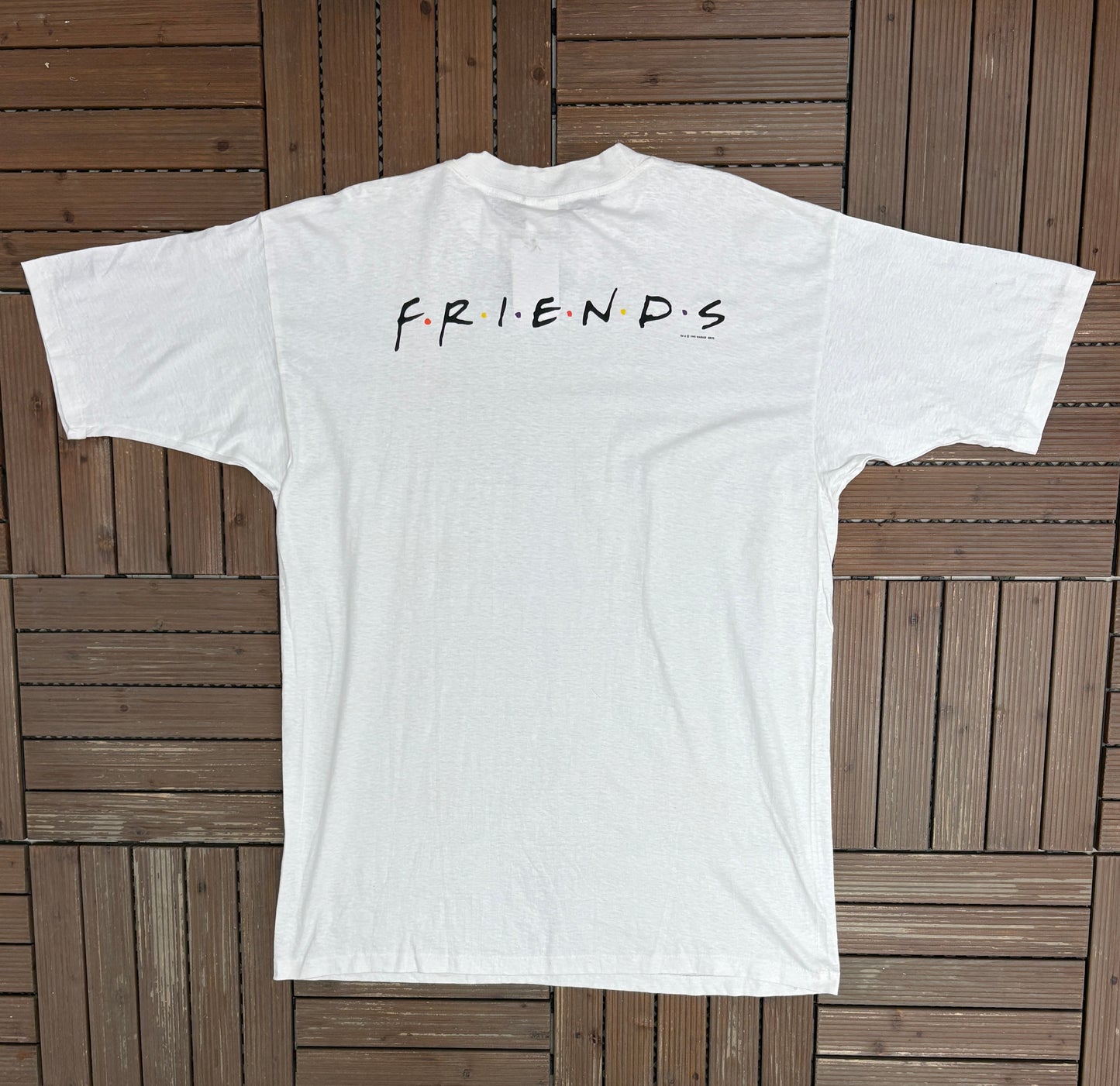 Friends Sitcom Graphic Tee | Size X-Large | Vintage 1990s Promotional Single Stitch White T-Shirt |