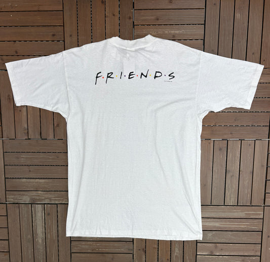 Friends Sitcom Graphic Tee | Size X-Large | Vintage 1990s Promotional Single Stitch White T-Shirt |