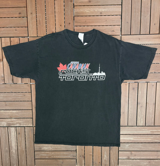 Molson Canadian Rocks For Toronto Graphic Tee | Size X-Large | Vintage 2000s Rock Band T-Shirt |