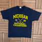 Michigan Wolverines Hockey National Champions 1996 Graphic Tee | Size X-Large | Vintage 1990s College Hockey Blue T-Shirt |