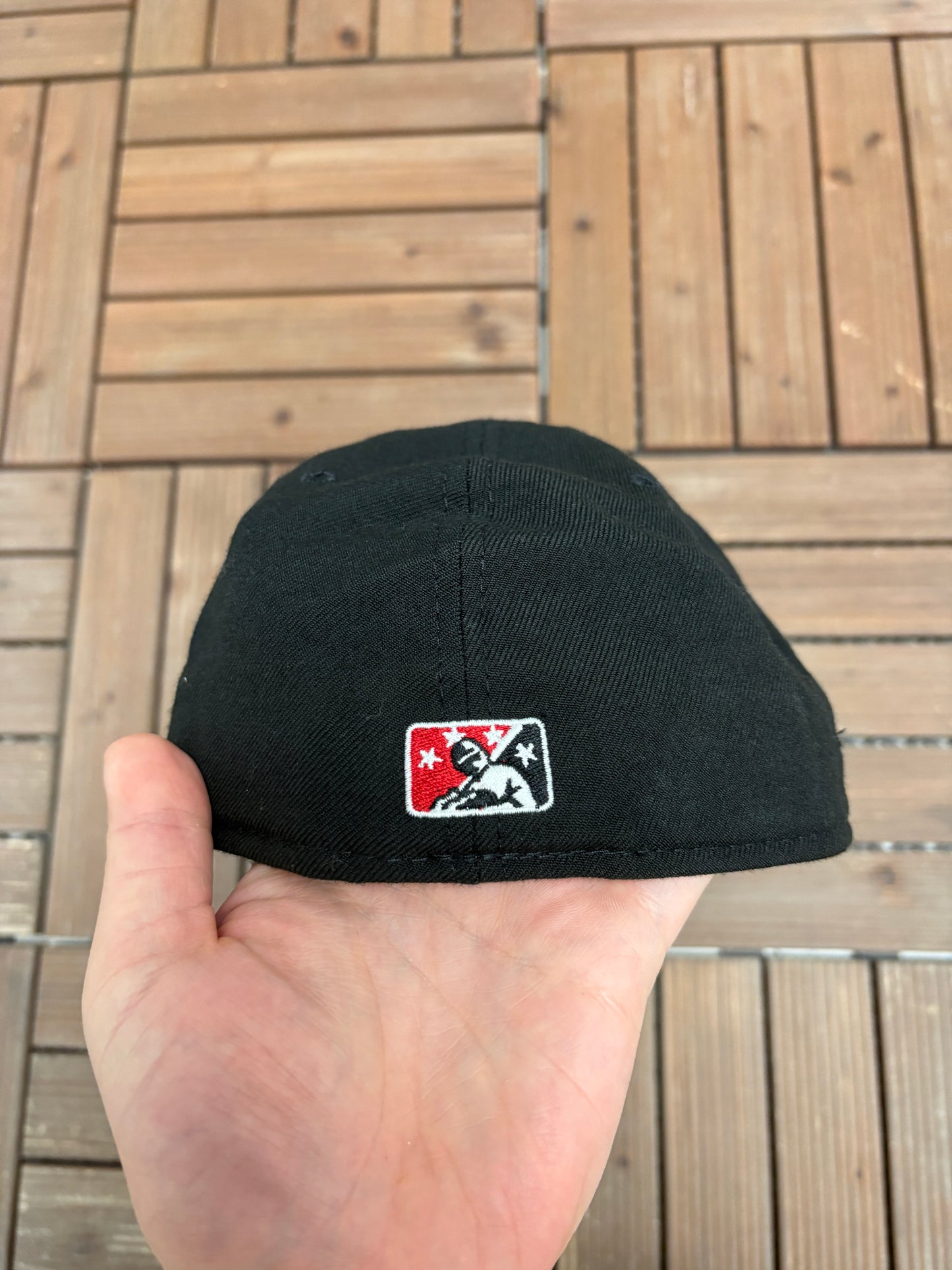 Jamestown Jammers Graphic Hat | Size 7 5/8 | Vintage 2000s MiLB Baseball Black Fitted Cap |