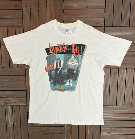 The Honeymooners Address The Ball Graphic Tee | Size X-Large | Vintage 1990s Promotional Television White T-Shirt |