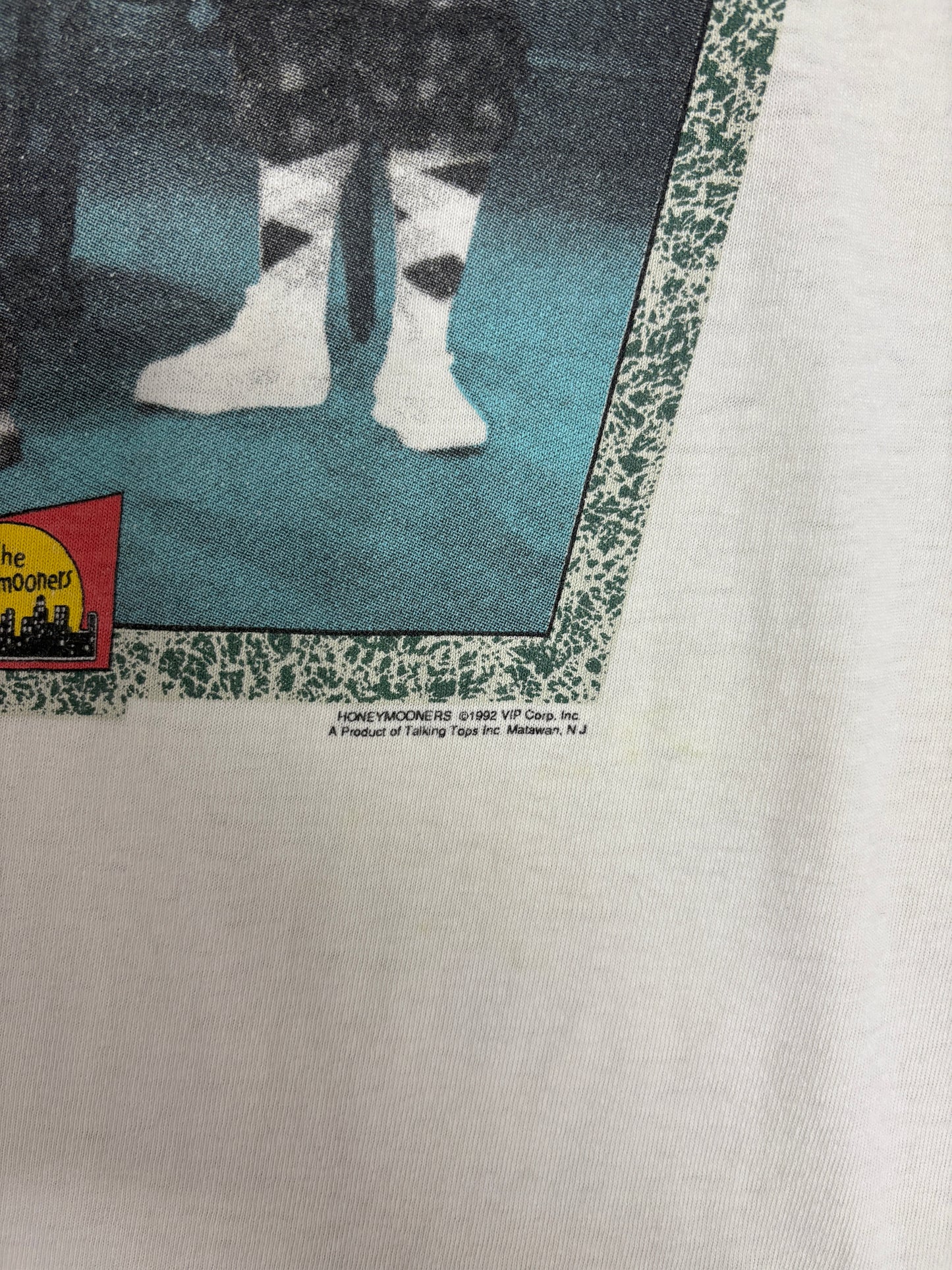 The Honeymooners Address The Ball Graphic Tee | Size X-Large | Vintage 1990s Promotional Television White T-Shirt |