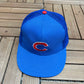 Chicago Cubs Embroidered Graphic Hat | Snap Back | Vintage 1980s MLB Baseball Trucker Blue Cap |