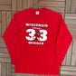 Wisconsin Badgers Ron Dayne Heisman Graphic Tee | Size Large | Vintage 1990s College Red Long Sleeve |