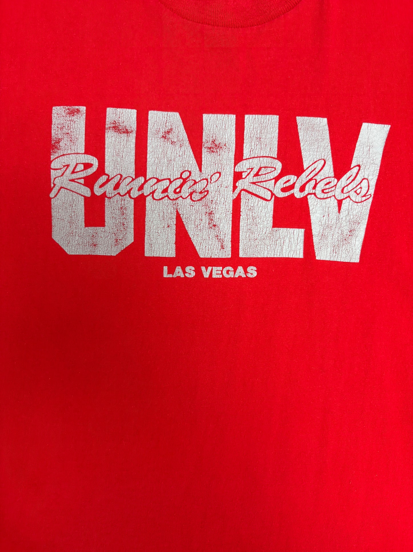 University of Nevada Las Vegas Runnin' Rebels Graphic Tee | Size X-Large | Vintage 1990s College Red T-Shirt |