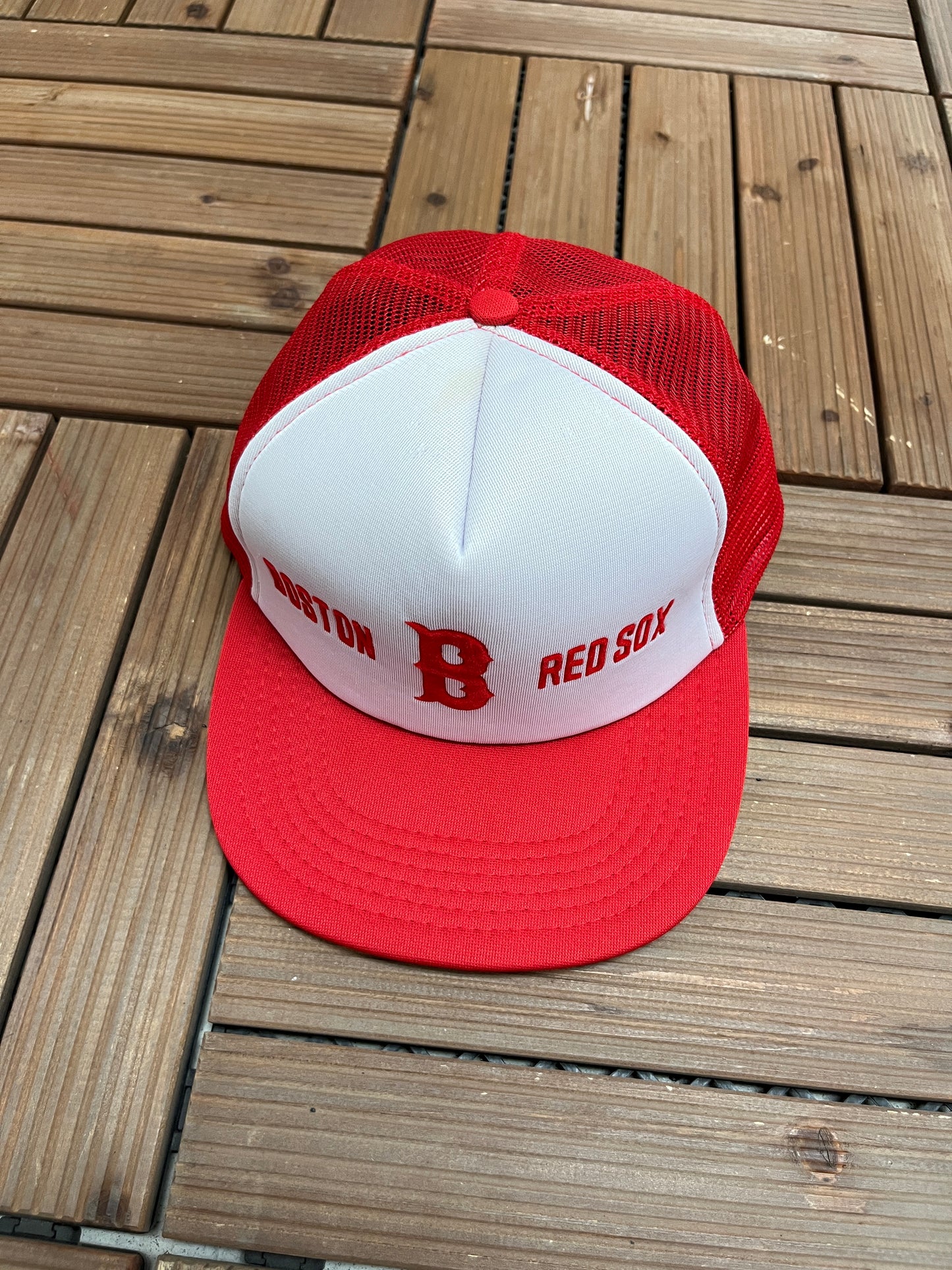 Boston Red Sox Embroidered Hat | Snap Back | Vintage 1990s MLB Baseball White Cap |