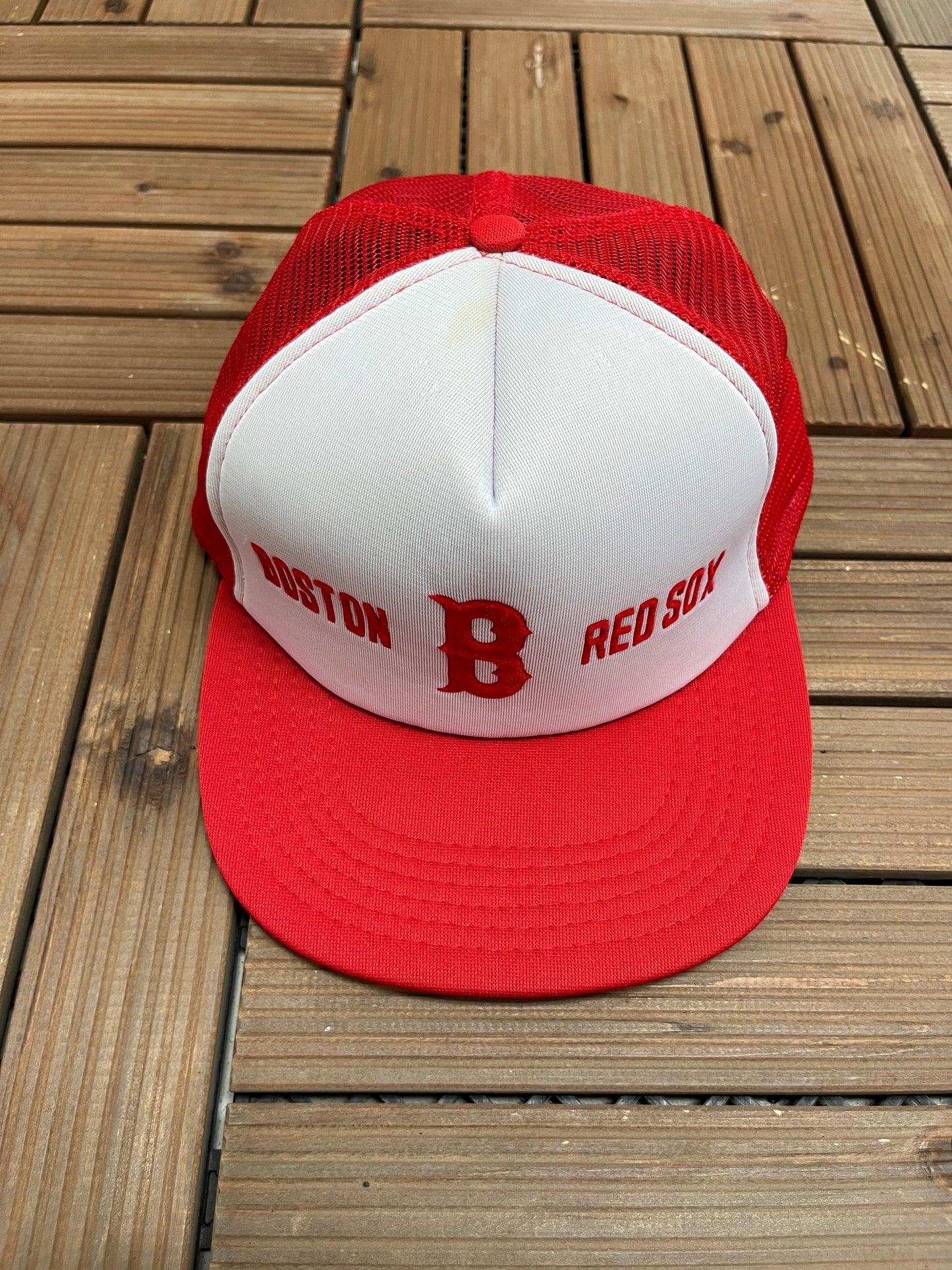 Boston Red Sox Embroidered Hat | Snap Back | Vintage 1990s MLB Baseball White Cap |