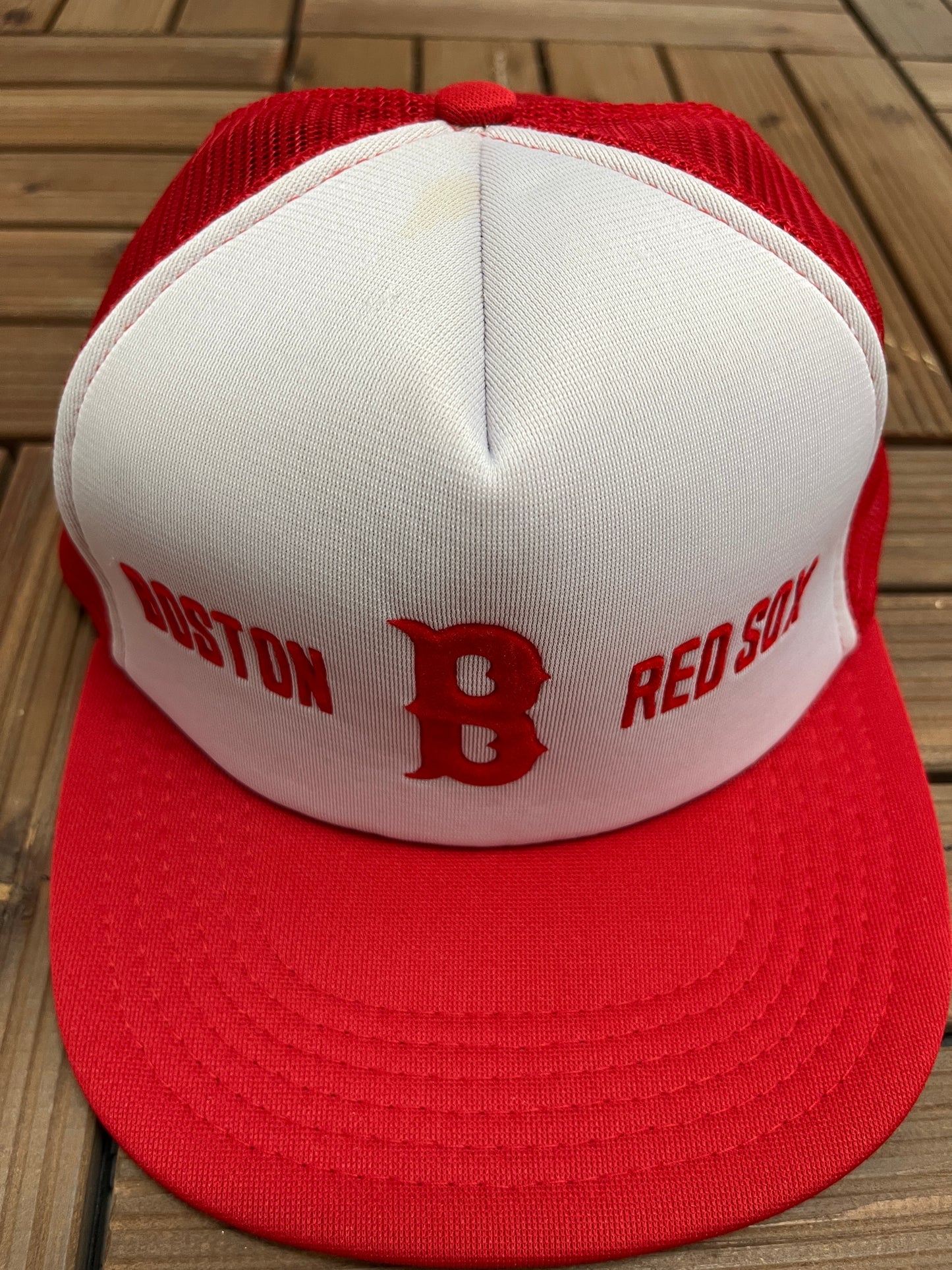 Boston Red Sox Embroidered Hat | Snap Back | Vintage 1990s MLB Baseball White Cap |