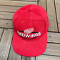 Detroit Red Wings Embroidered Graphic Hat | Strap Back | Vintage 1990s Logo 7 NHL Hockey Red Cap |