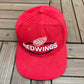 Detroit Red Wings Embroidered Graphic Hat | Strap Back | Vintage 1990s Logo 7 NHL Hockey Red Cap |