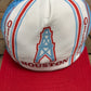 Houston Oilers Graphic Hat | Snap Back | Vintage 1980s New Era NFL Football Light Blue Cap |
