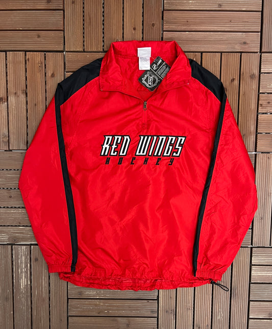 Detroit Red Wings Graphic Windbreaker | Size Small | Vintage 2000s NHL Hockey Red Jacket |