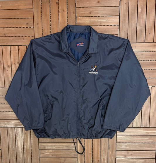 Phoenix Roadrunners Embroidered Graphic Windbreaker | Size XX-Large | Vintage 2000s IHL Hockey Blue Light Jacket |