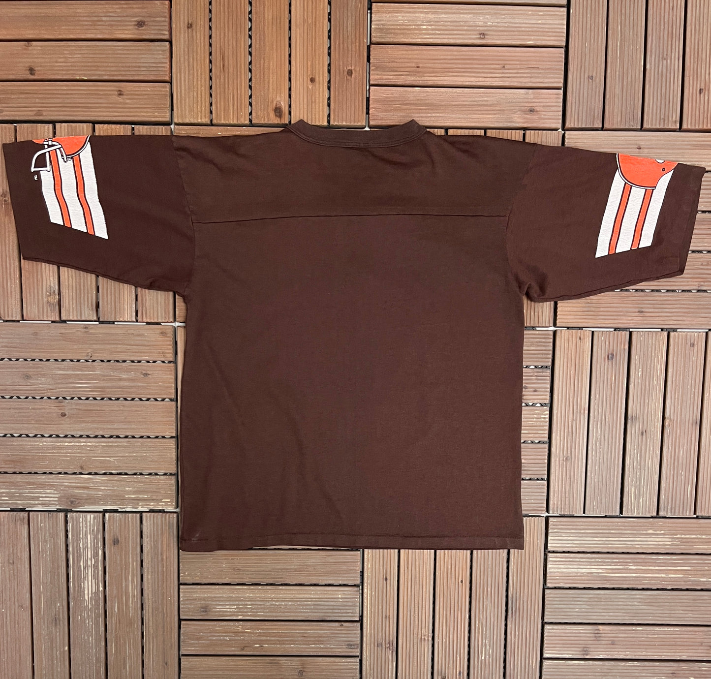 Cleveland Browns Graphic Tee | Size Large | Vintage 1990s NFL Football Brown T-Shirt |