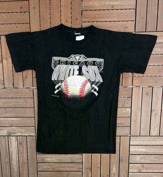 Chicago White Sox Graphic Tee | Size Large | Vintage 1990s MLB Baseball Black T-Shirt |