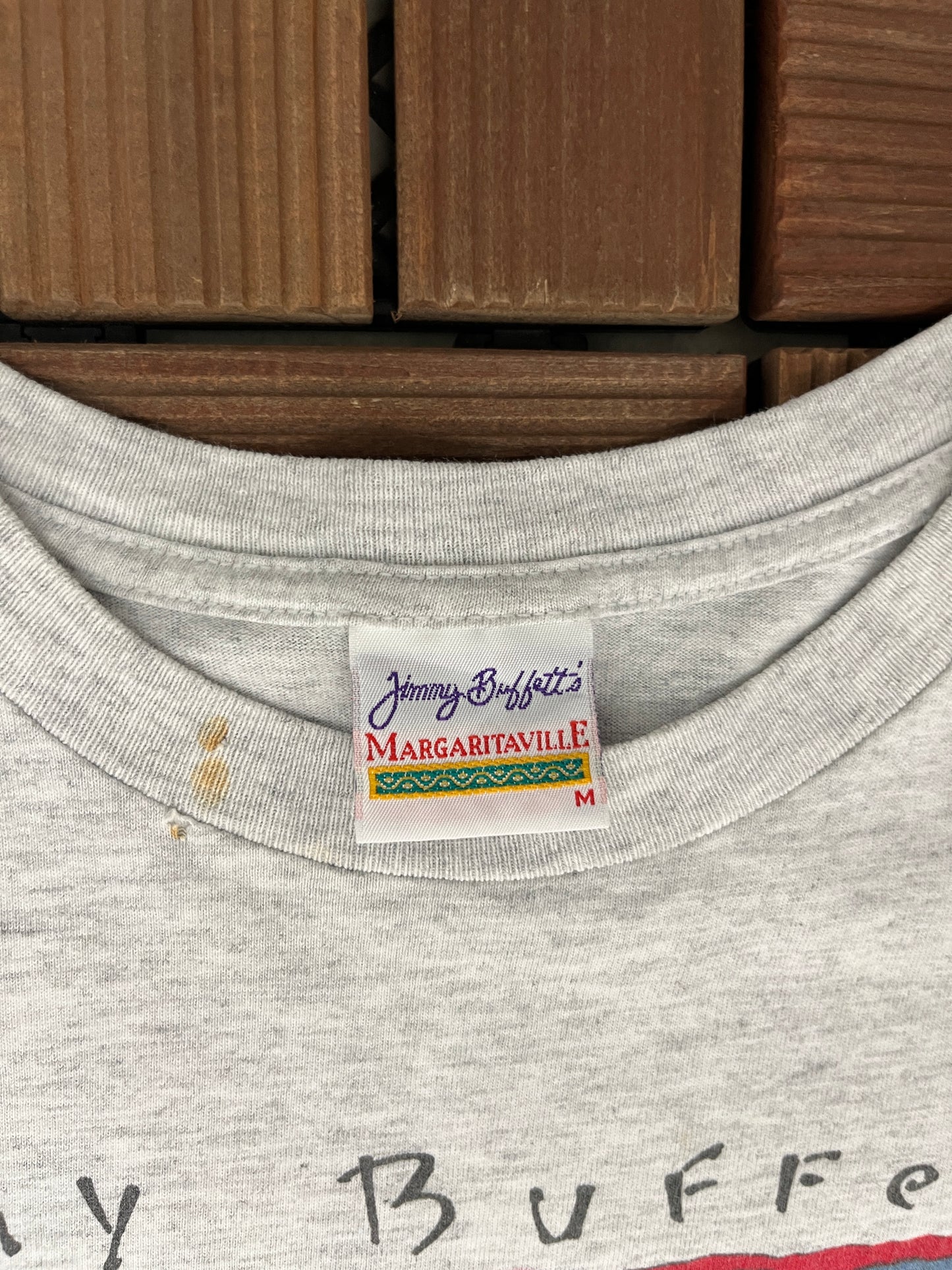 Jimmy Buffett's Margaritaville Lawn Section Tour '98 Graphic Tee | Size Medium | Vintage 1990s Country Music Grey T-Shirt |