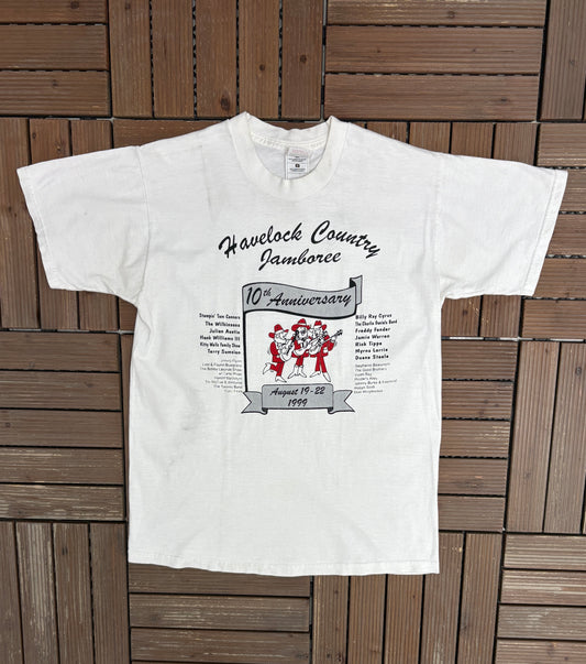 Havelock Country Jamboree 1999 Graphic Tee | Size Medium | Vintage 2000s Country Music White T-Shirt |