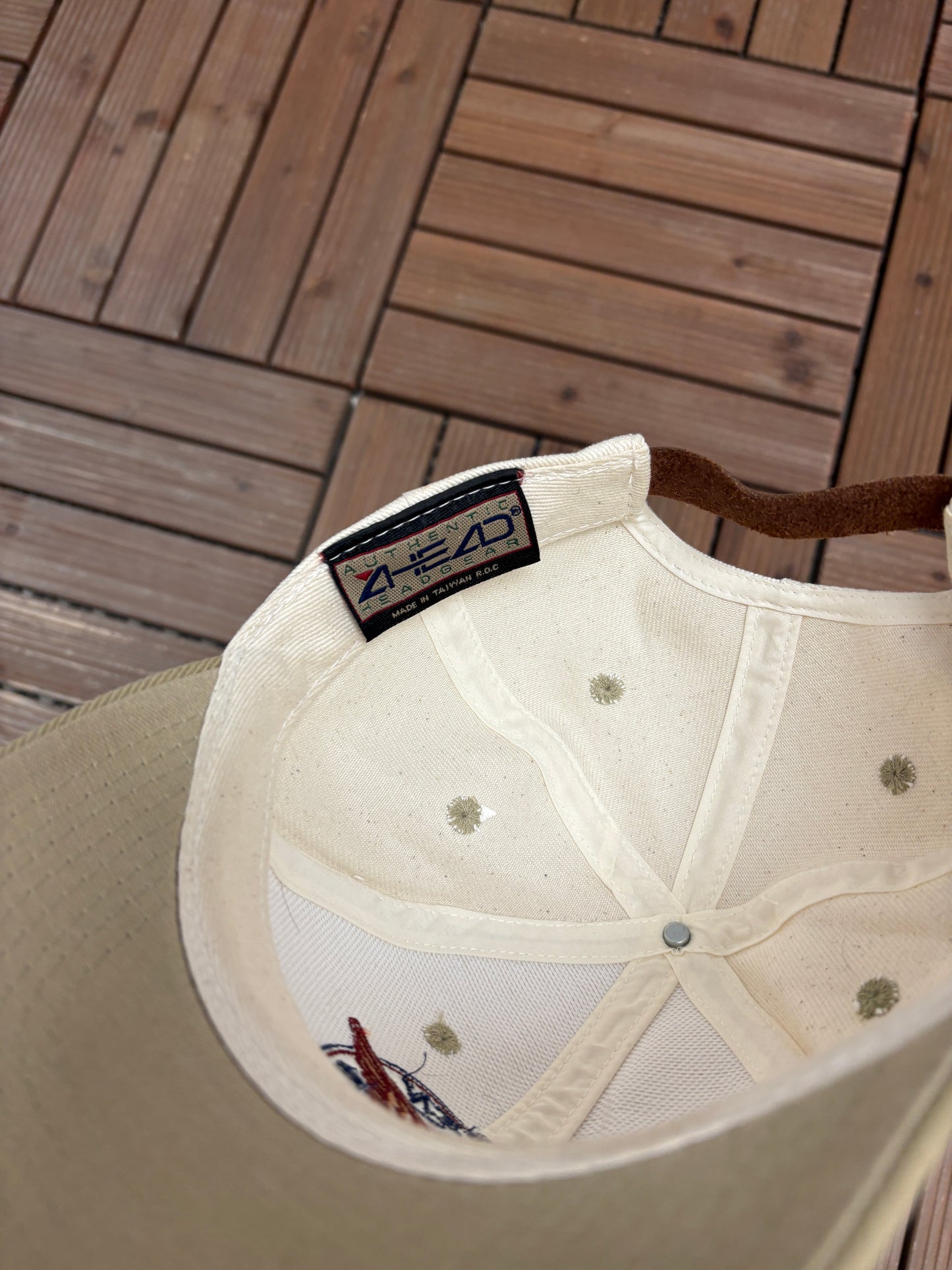 US Open 1998 Olympic Club Graphic Hat | Metal Clasp | Vintage 1990s Golf Tournament Beige Cap |