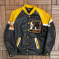 Keswick Flyers Graphic Jacket | Size Small | Vintage 1990s Leather Varsity Black Jacket |