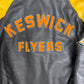 Keswick Flyers Graphic Jacket | Size Small | Vintage 1990s Leather Varsity Black Jacket |