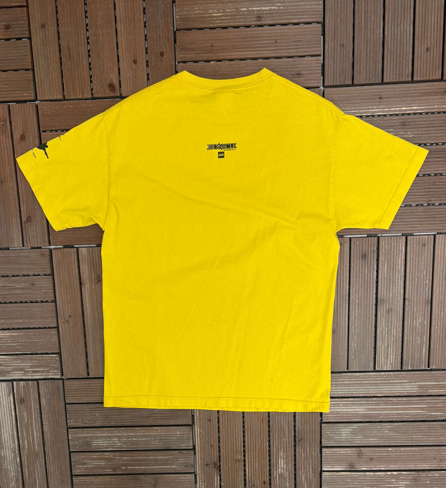 Lego Bionicle Graphic Tee | Size Large | Vintage 2000s Promotional Yellow T-Shirt |