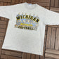 Michigan Wolverines Football Tradition Graphic Tee | Size Large | Vintage 1990s College Football Grey T-Shirt |