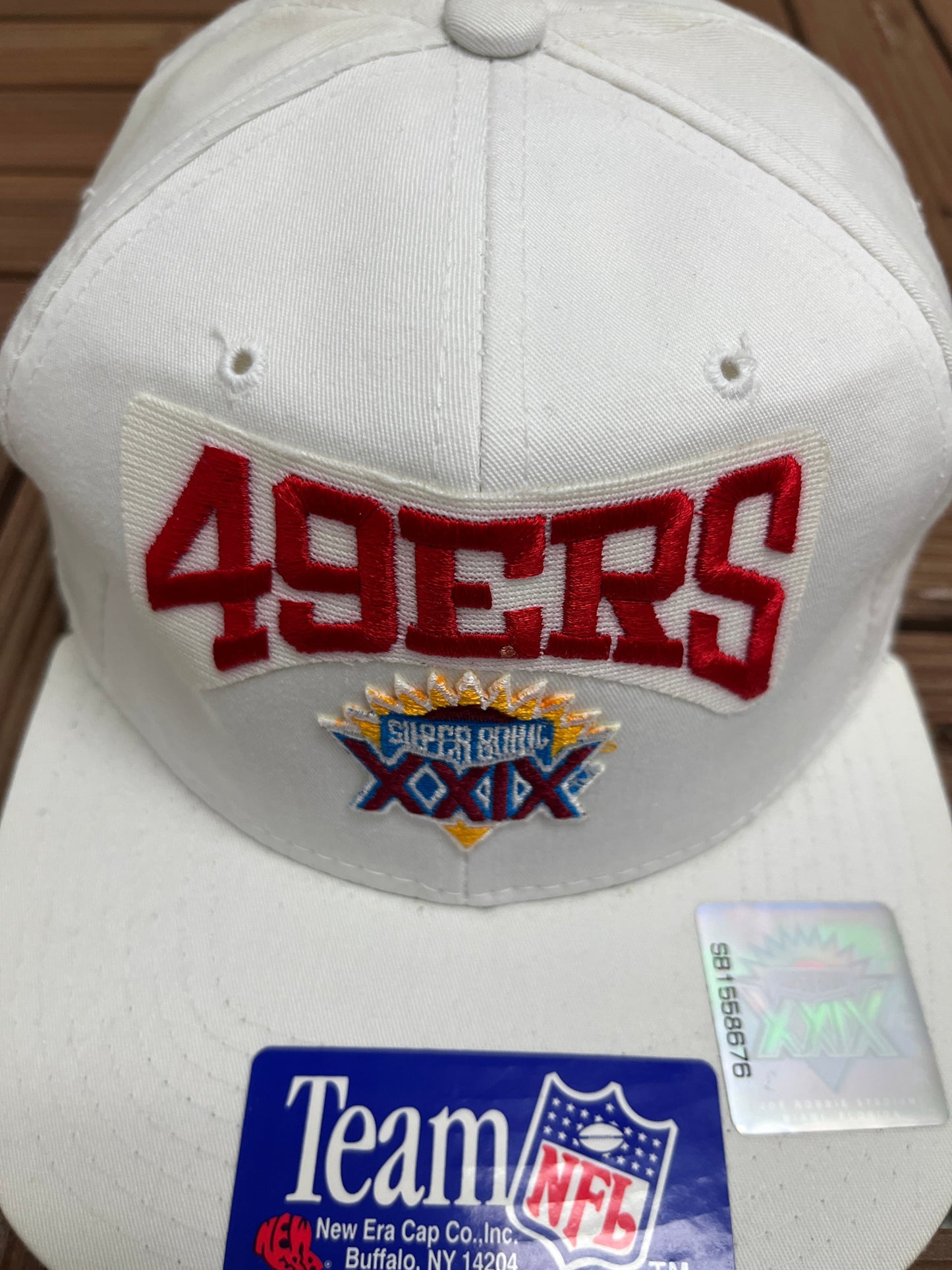 San Francisco 49ers Super Bowl XXIX Graphic Hat | Snap Back | Vintage 1990s NFL Football White Cap |