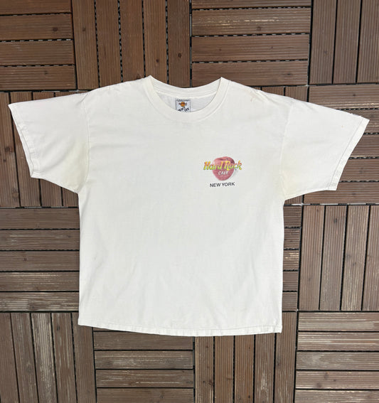 Hard Rock Cafe New York Graphic Tee | Size X-Large | Vintage 1990s Collectors White T-Shirt |
