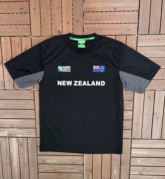New Zealand Rugby World Cup 2011 Jersey | Size Large/XL | Vintage 2000s Rugby Black T-Shirt |