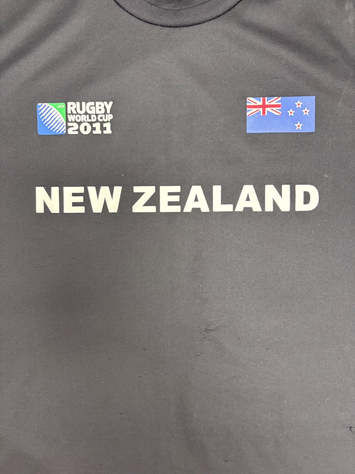 New Zealand Rugby World Cup 2011 Jersey | Size Large/XL | Vintage 2000s Rugby Black T-Shirt |