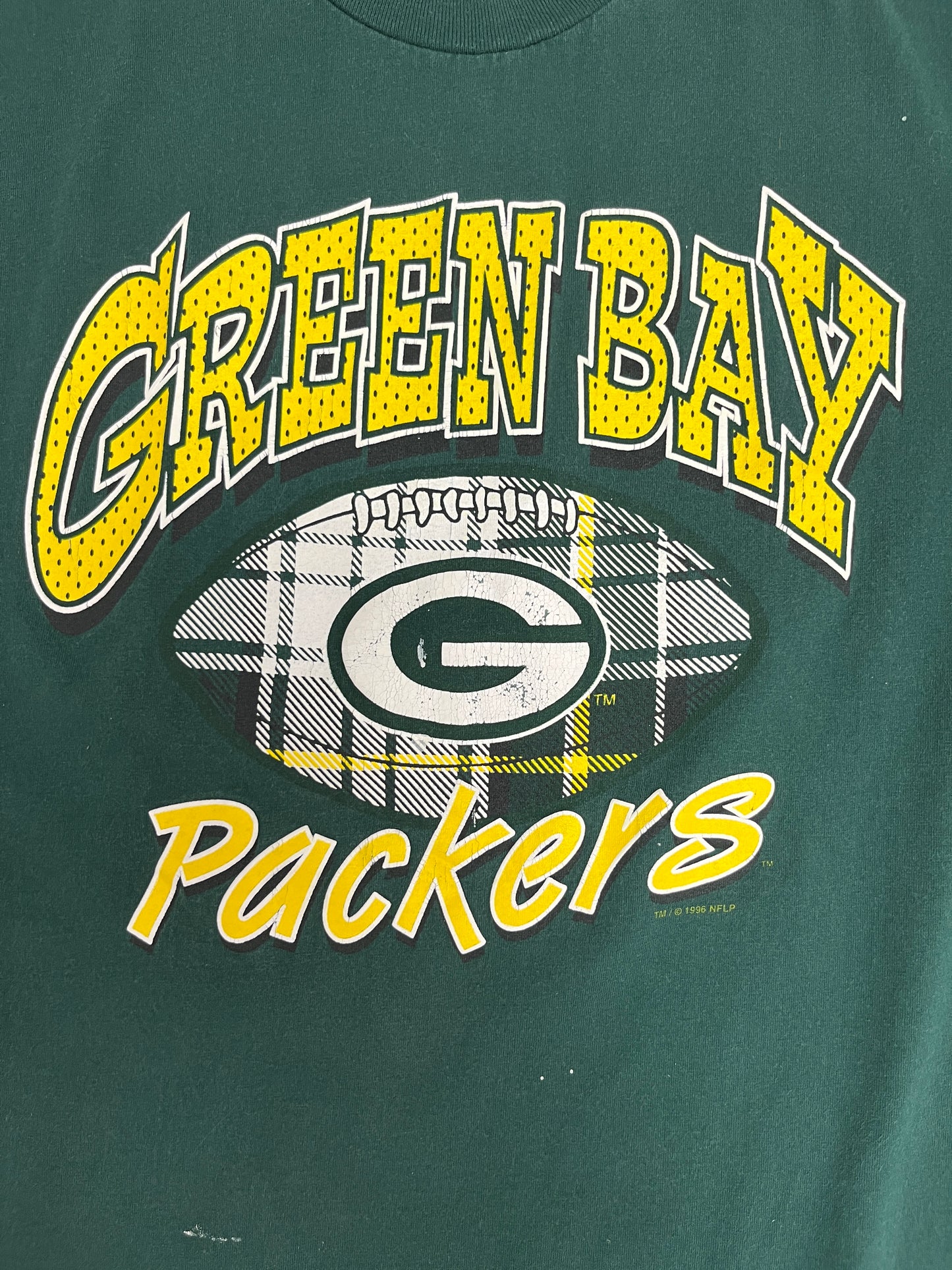 Green Bay Packers Graphic Tee | One Size Fits All | Vintage 1990s NFL Football Green T-Shirt |