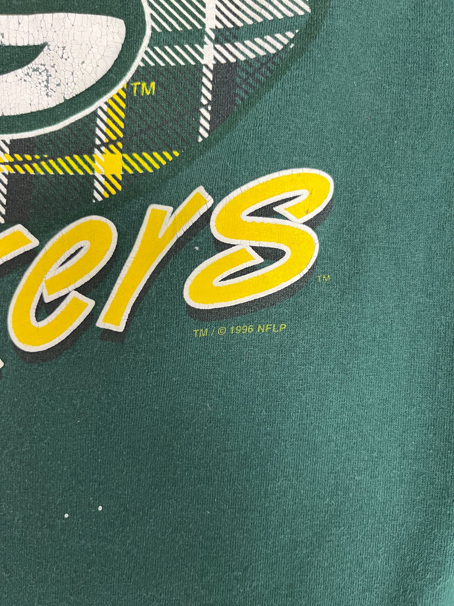 Green Bay Packers Graphic Tee | One Size Fits All | Vintage 1990s NFL Football Green T-Shirt |