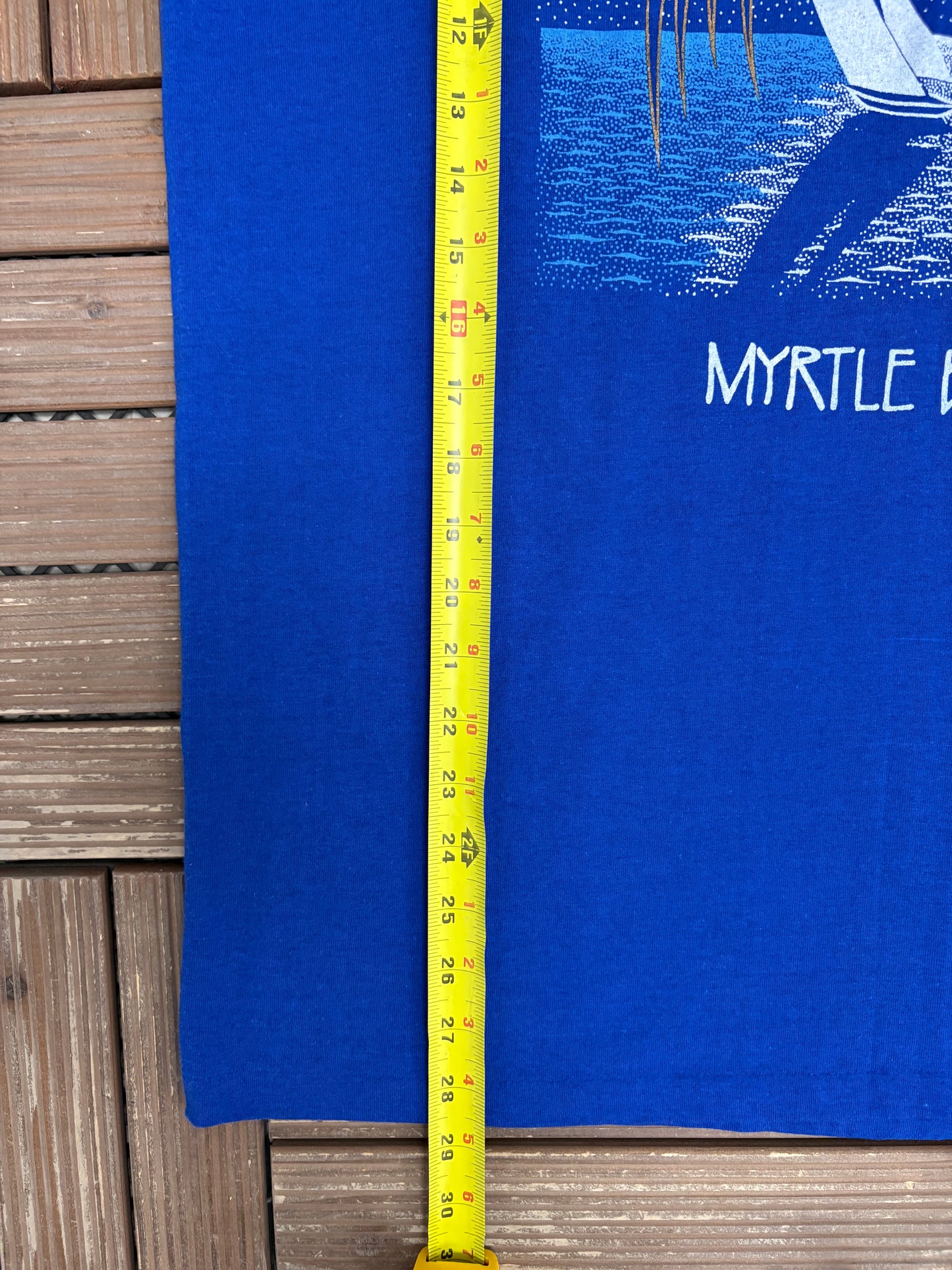 Myrtle Beach Sailboats Graphic Tee | Size X-Large | Vintage 1990s Tourist Blue T-Shirt |