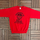 University of Hell Devil's Hangout Graphic Crewneck | Size Large | Vintage 2000s Promotional Red Sweater |