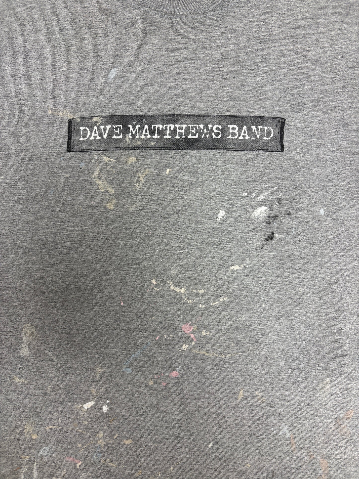 Dave Matthews Band Spring Tour 2002 Graphic Tee | Size Medium | Vintage 2000s Rock Band Distressed Grey T-Shirt |
